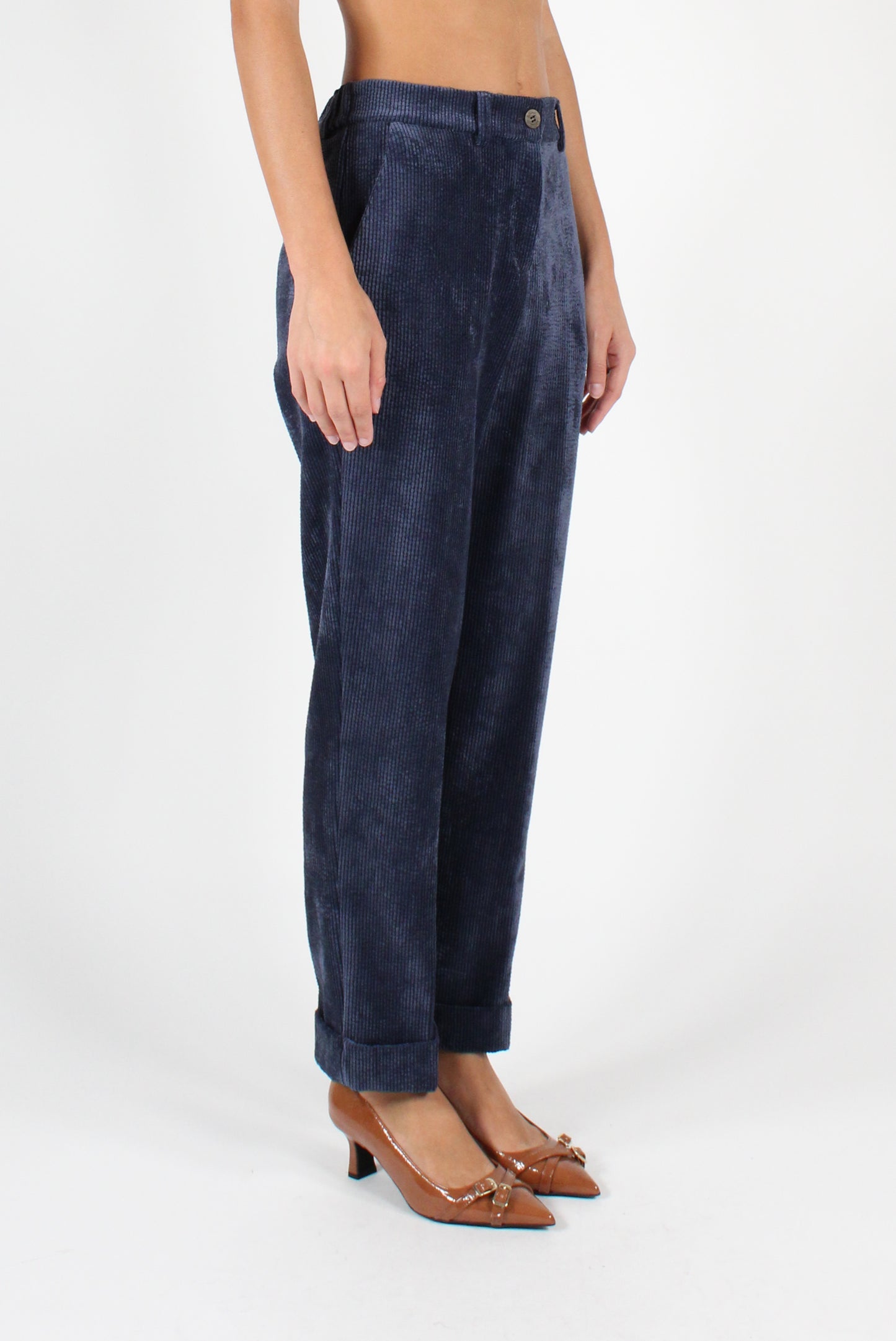 Corduroy Trousers with Cuff