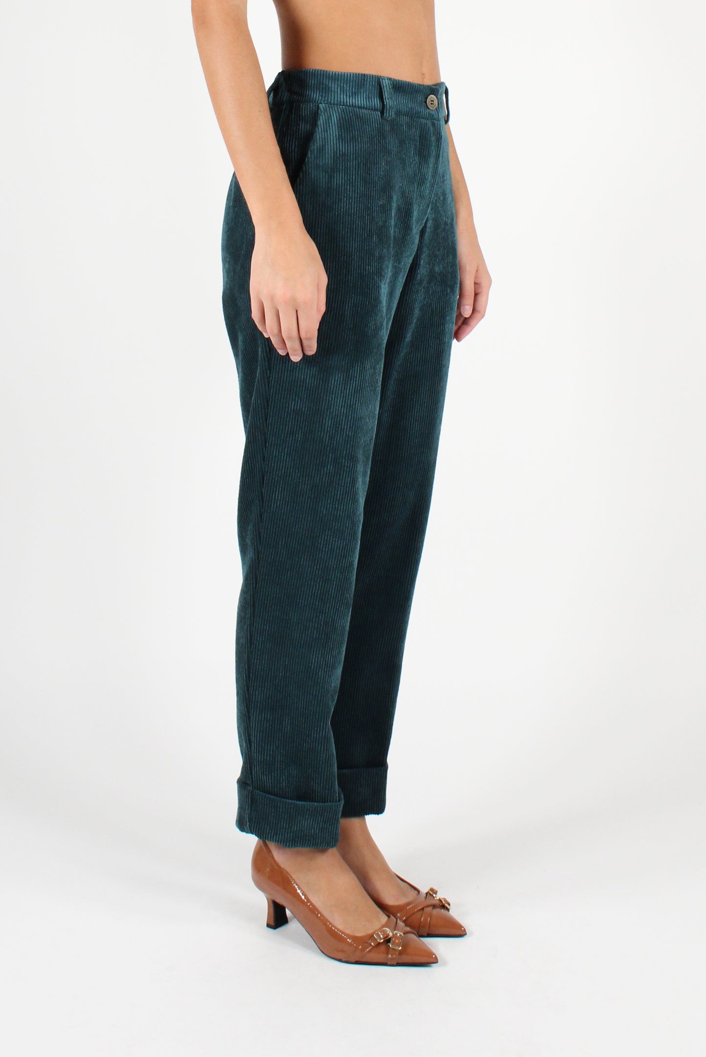 Corduroy Trousers with Cuff