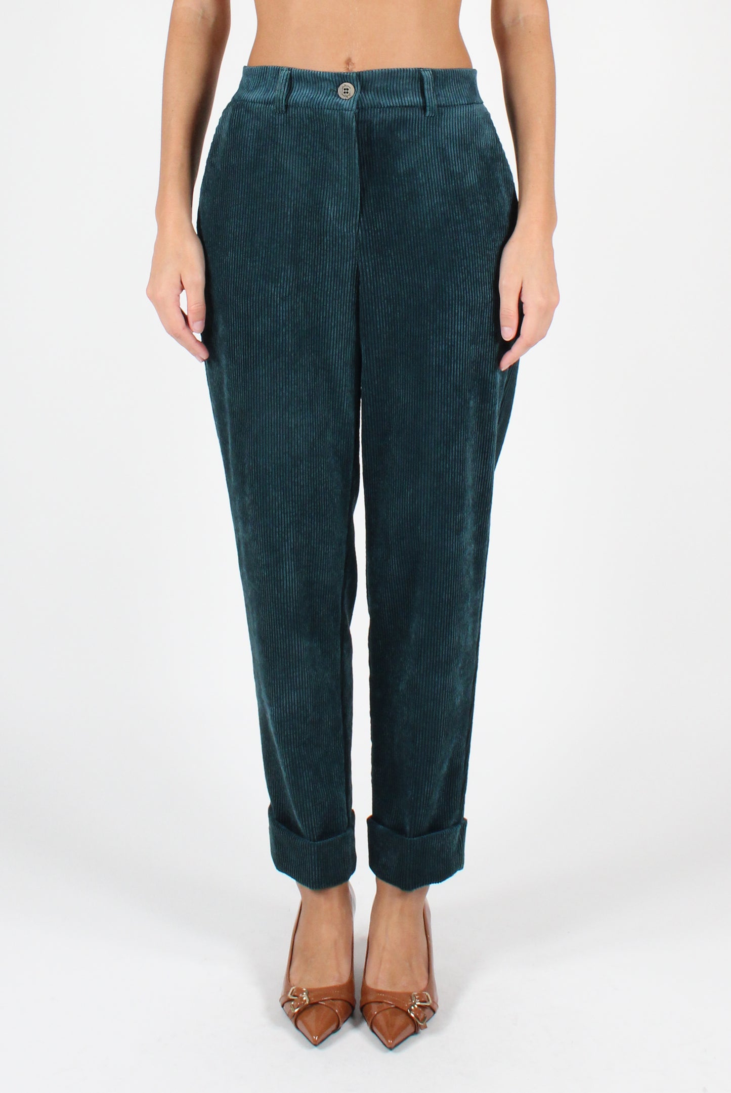 Corduroy Trousers with Cuff