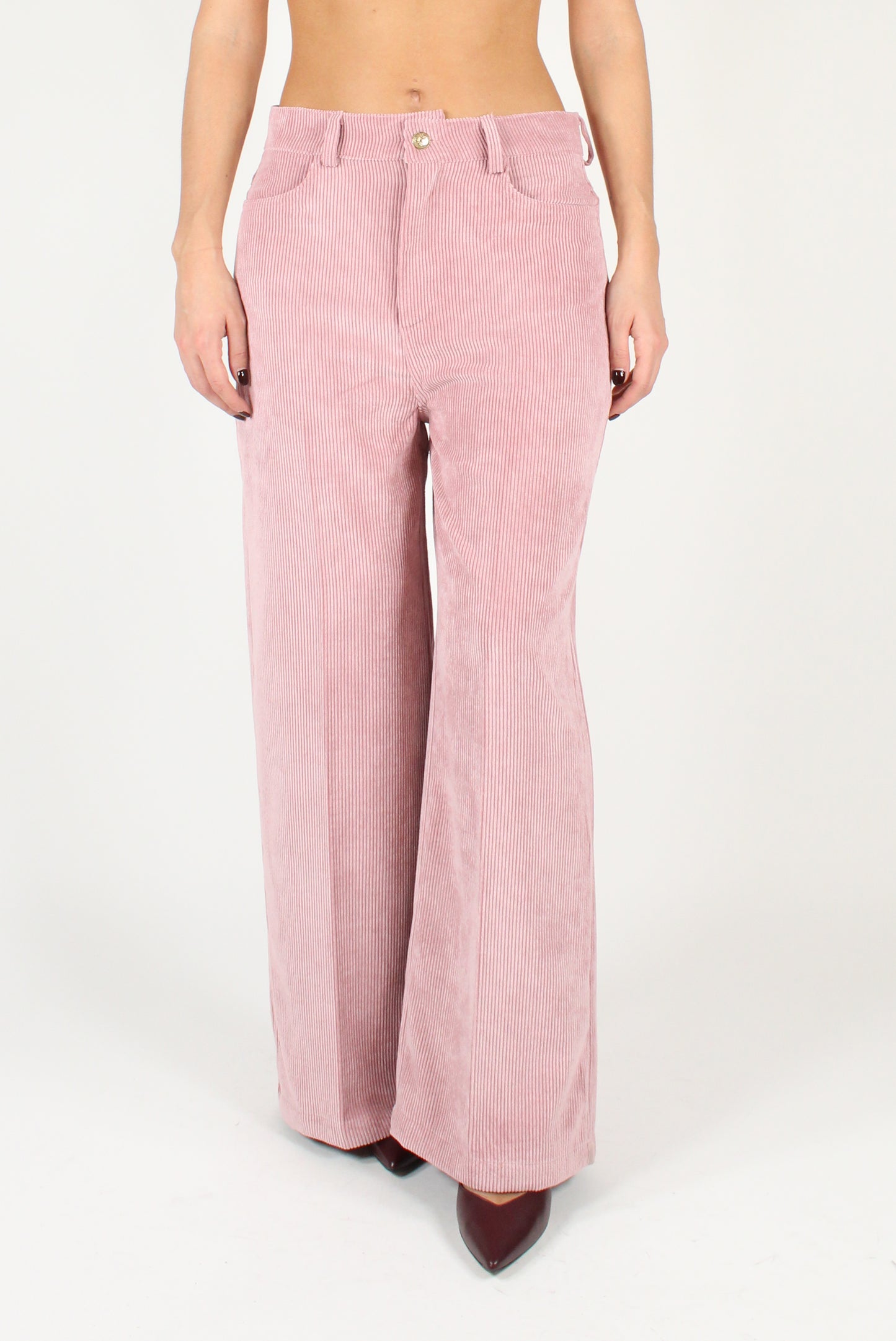 Velvet Palazzo Pants with Pockets