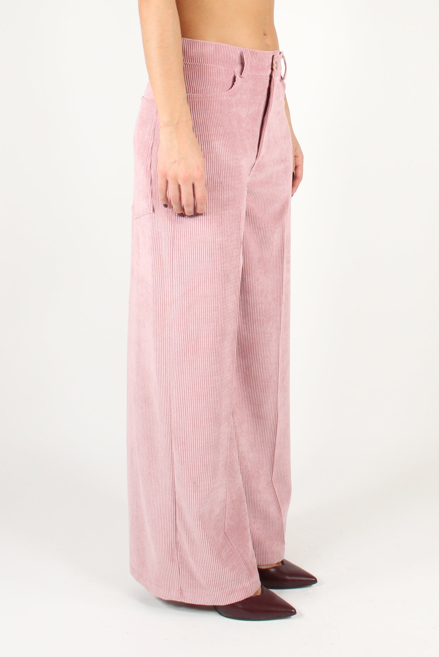 Velvet Palazzo Pants with Pockets