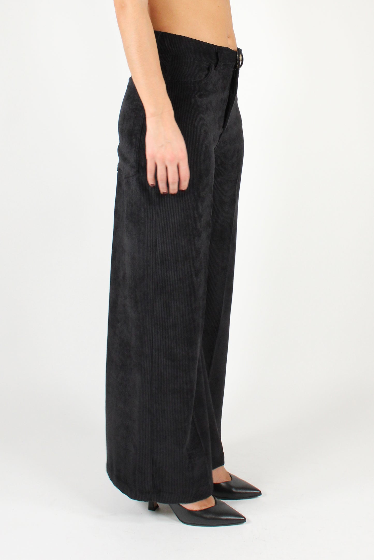 Velvet Palazzo Pants with Pockets