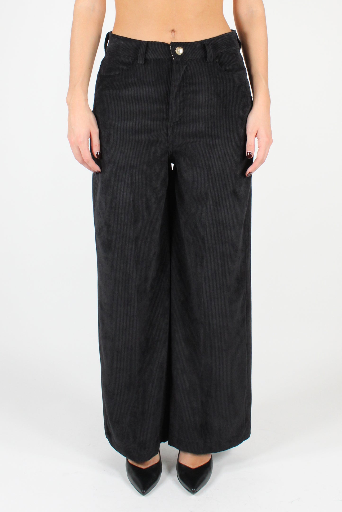 Velvet Palazzo Pants with Pockets