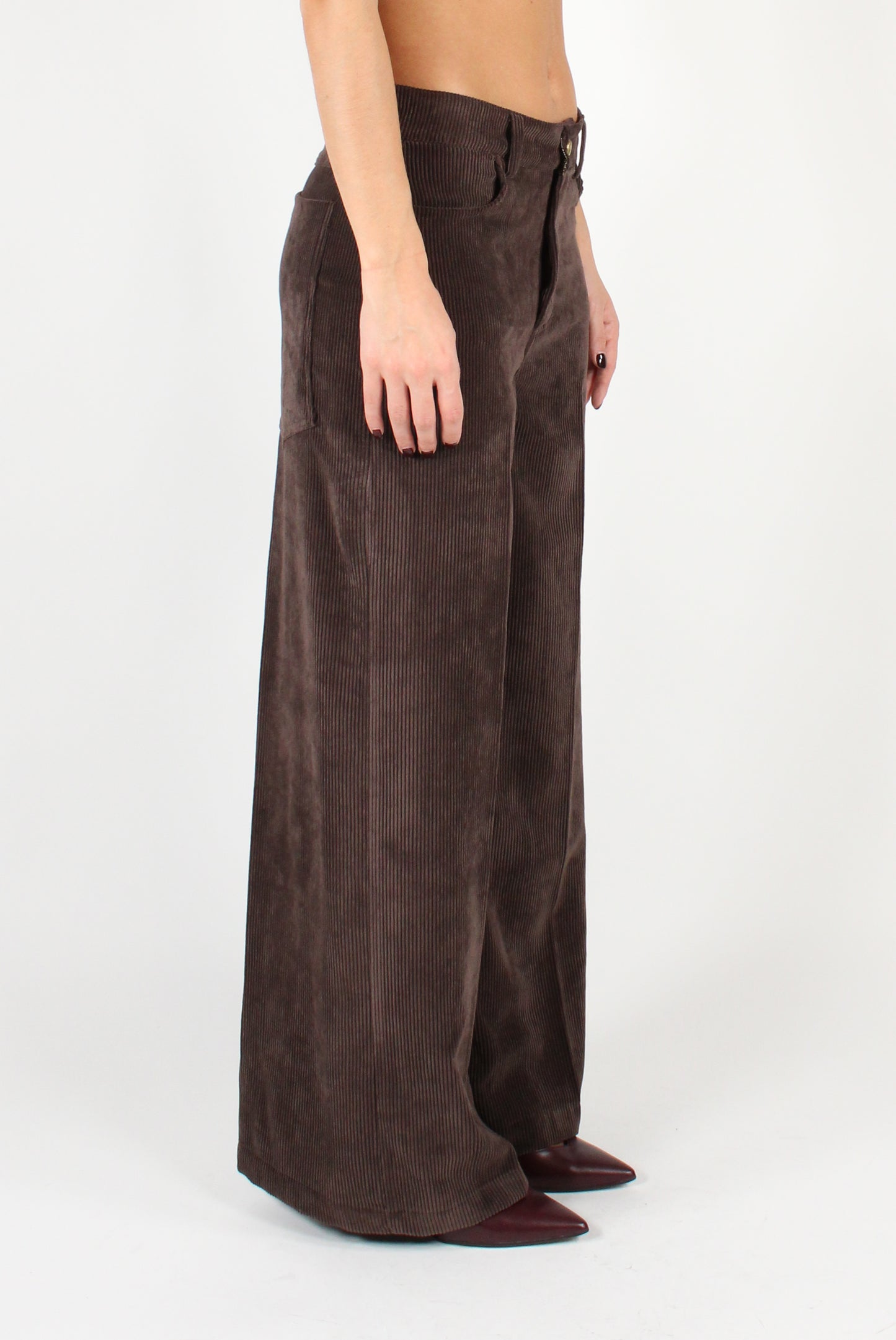 Velvet Palazzo Pants with Pockets