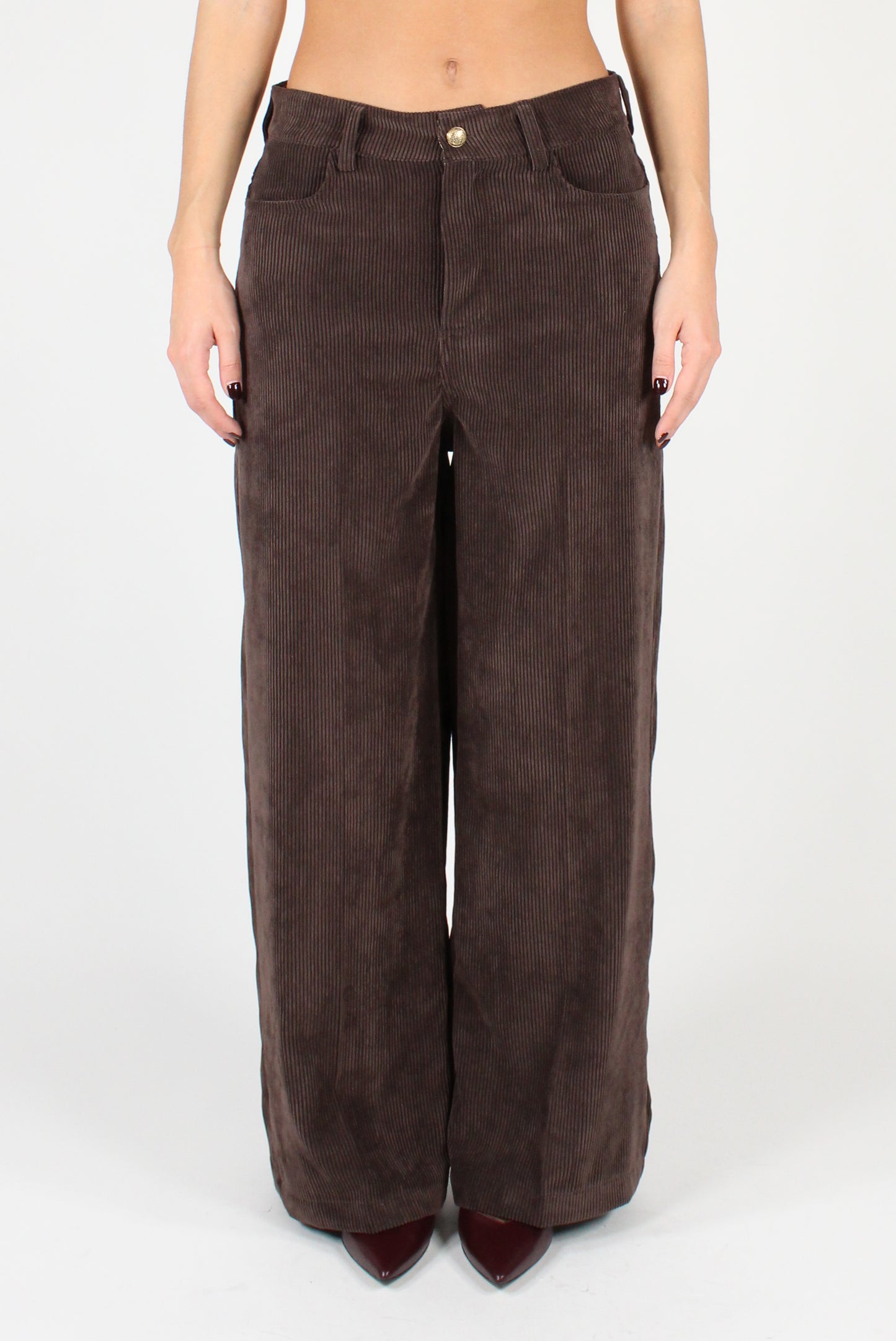 Velvet Palazzo Pants with Pockets