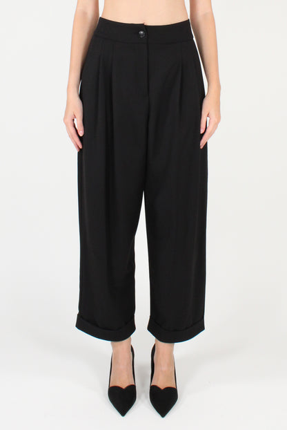 Pantaloni con Pinces Misto Viscosa