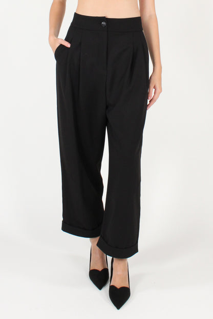 Pantaloni con Pinces Misto Viscosa