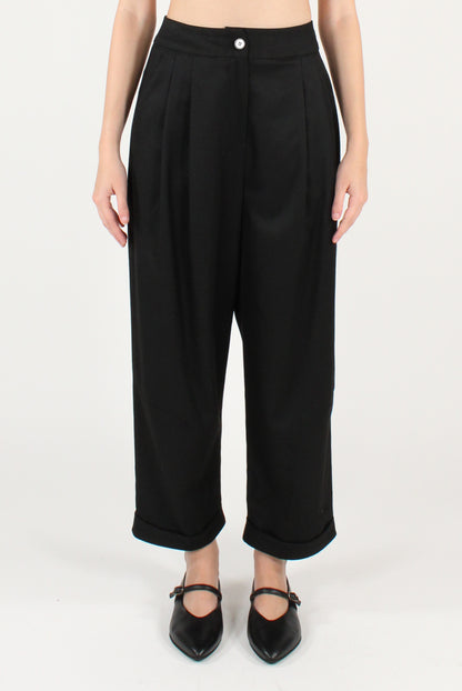 Pantaloni con Pinces Misto Viscosa