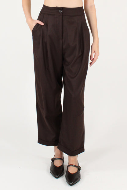 Pantaloni con Pinces Misto Viscosa