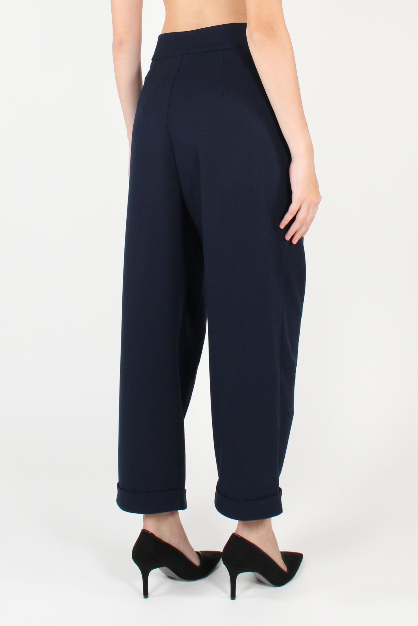 Pantaloni con Pinces Misto Viscosa