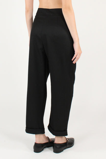 Pantaloni con Pinces Misto Viscosa