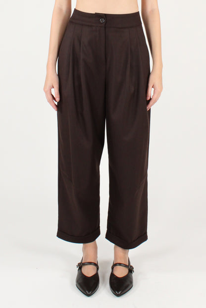 Pantaloni con Pinces Misto Viscosa