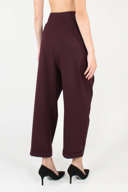 Pantaloni con Pinces Misto Viscosa