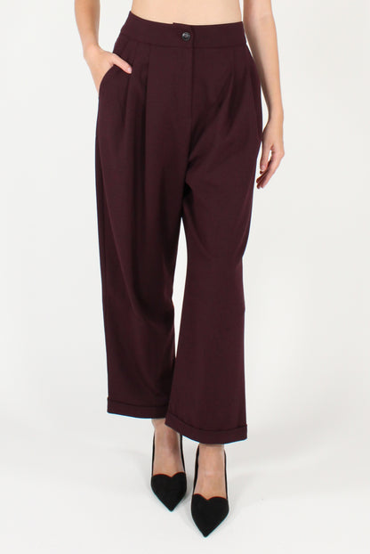 Pantaloni con Pinces Misto Viscosa