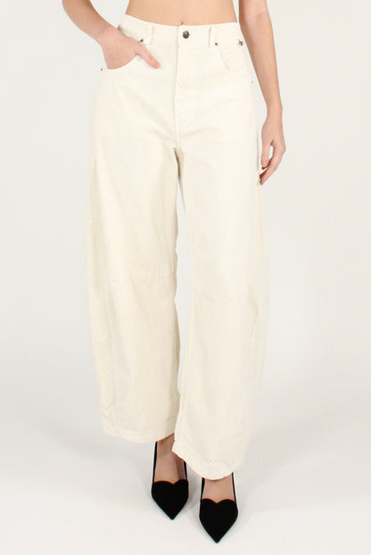 Pantaloni Balloon in Velluto a Coste