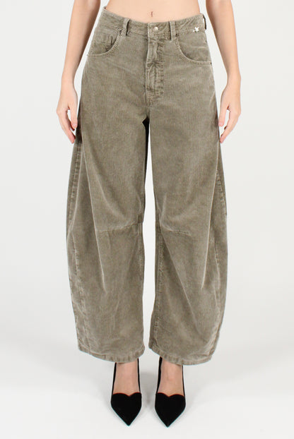 Pantaloni Balloon in Velluto a Coste