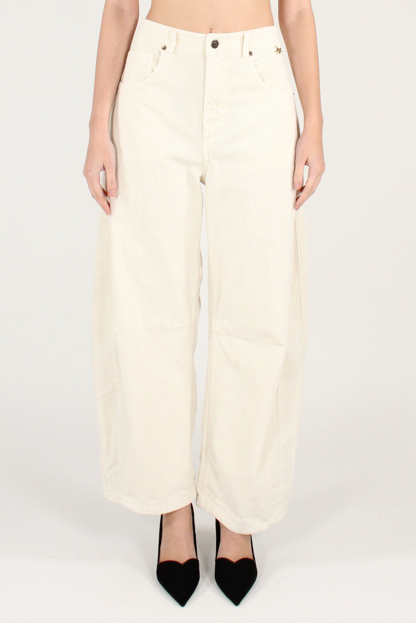 Pantaloni Balloon in Velluto a Coste