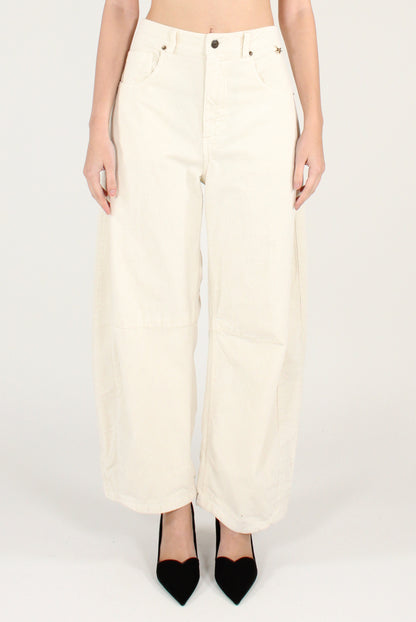 Pantaloni Balloon in Velluto a Coste