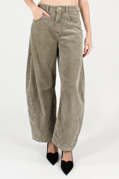 Pantaloni Balloon in Velluto a Coste