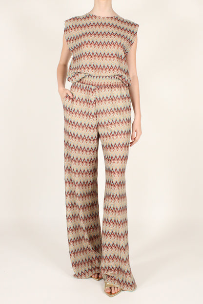 Blusa Smanicata a Fantasia Geometrica