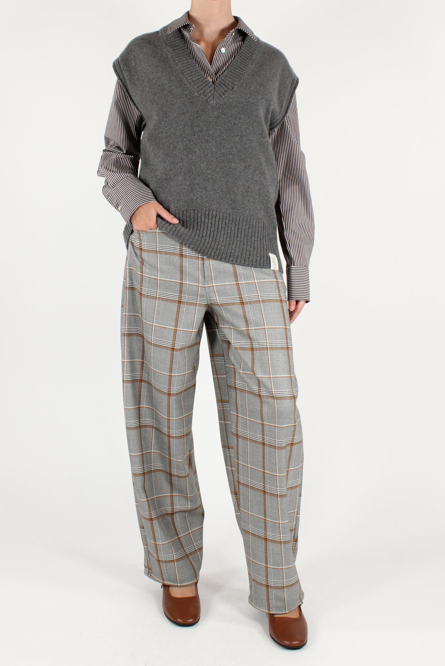 Pantaloni Semi Balloon in Tartan