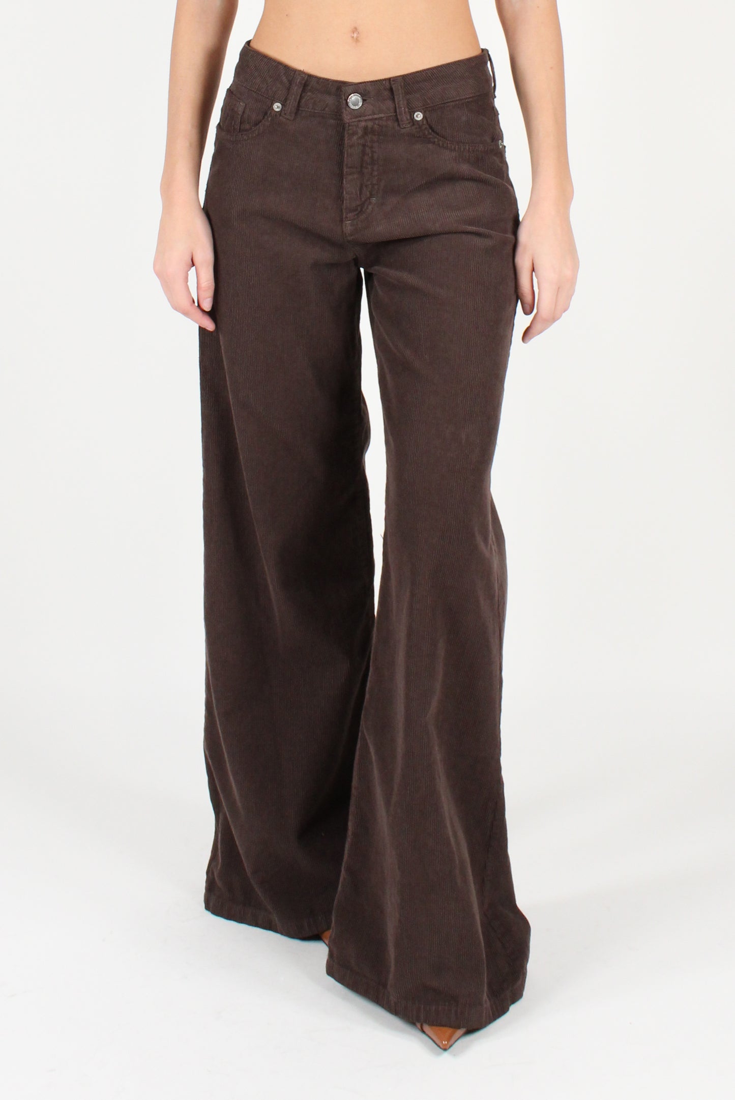 Wide Palazzo Trousers in Corduroy