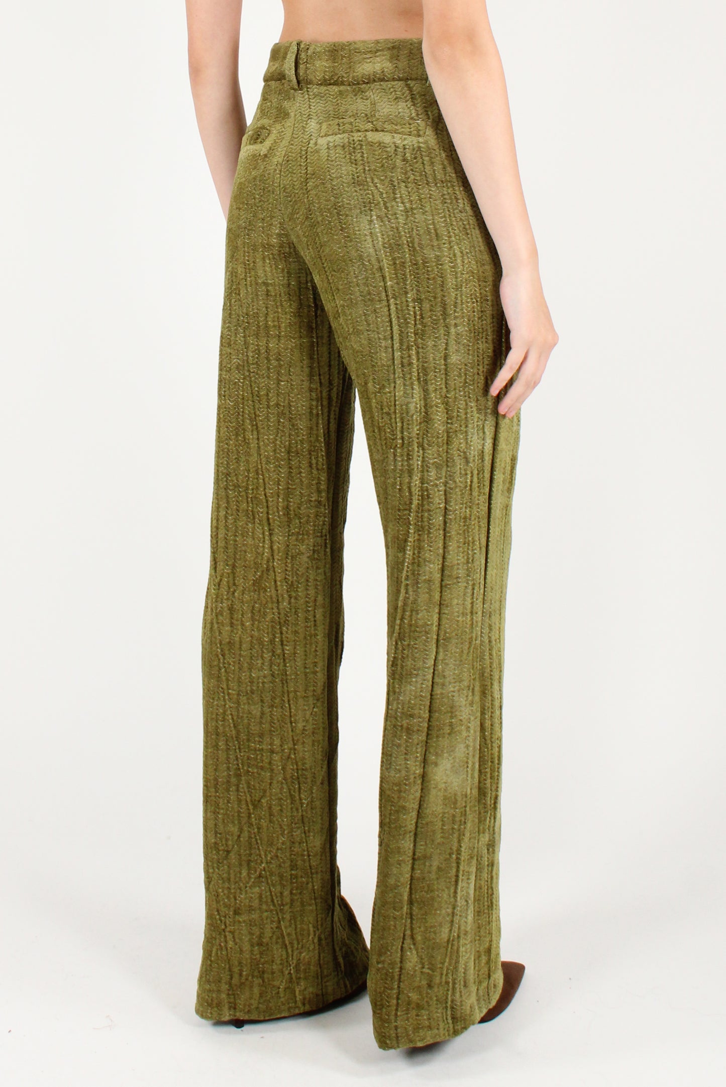 Pantaloni a Palazzo in Velluto Spigato