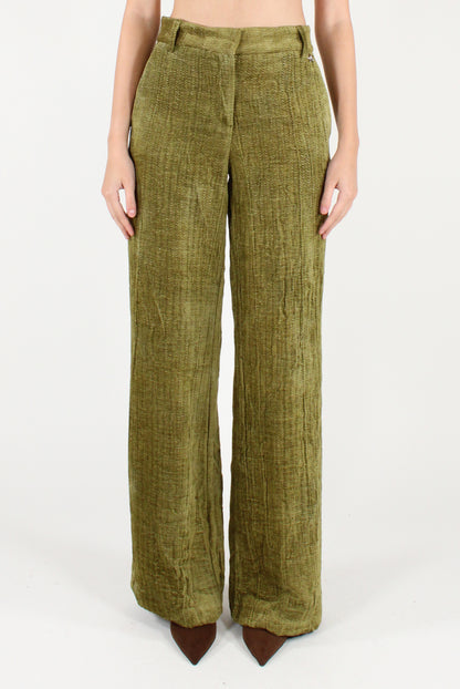 Pantaloni a Palazzo in Velluto Spigato