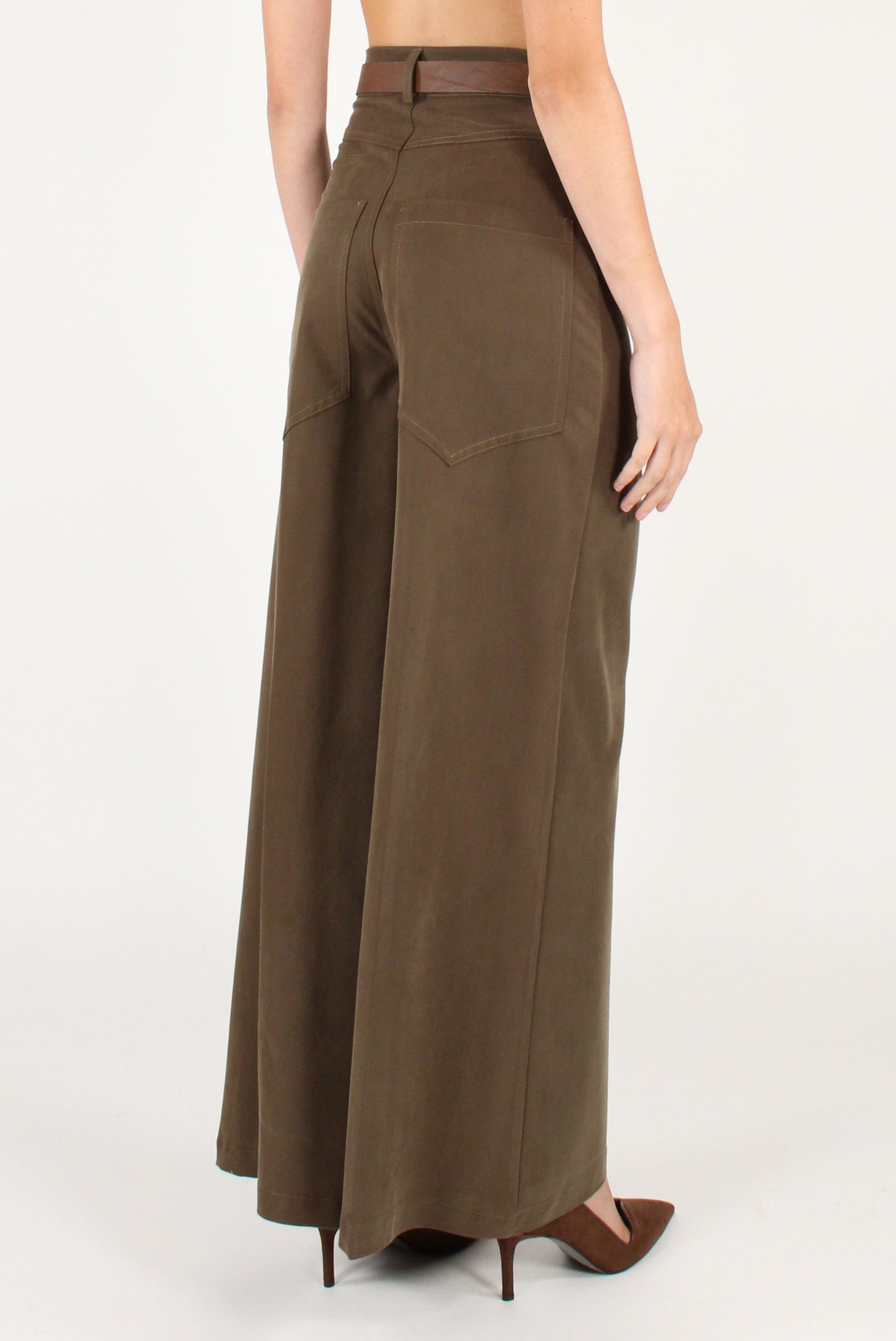 Pantaloni a Palazzo con Cintura