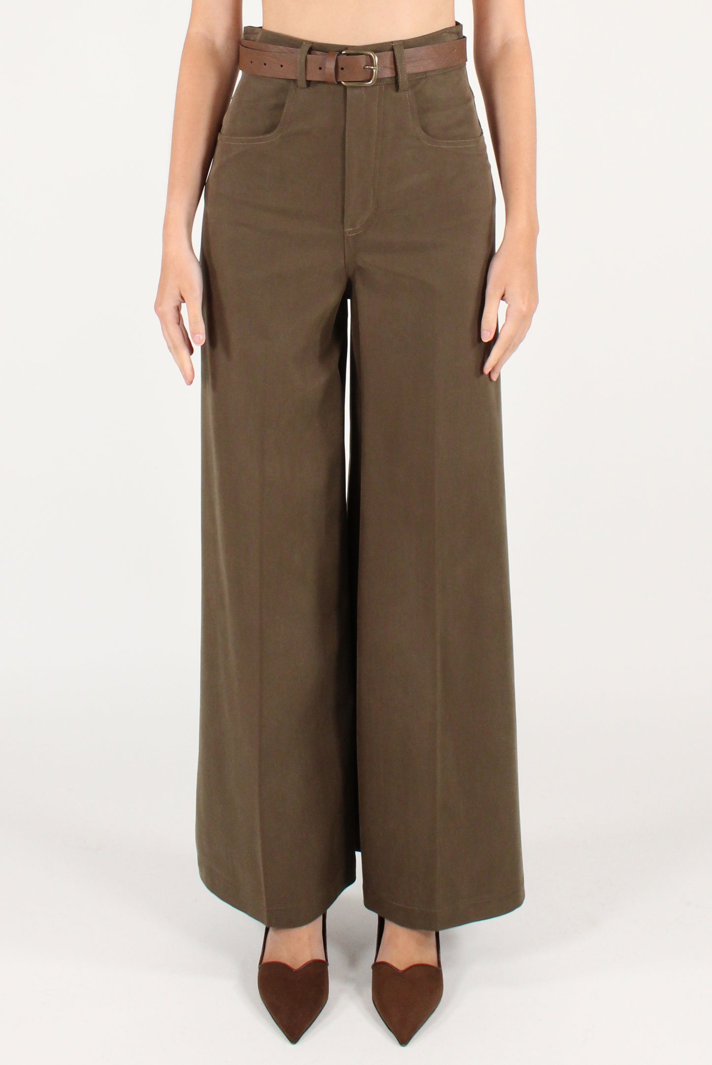 Pantaloni a Palazzo con Cintura