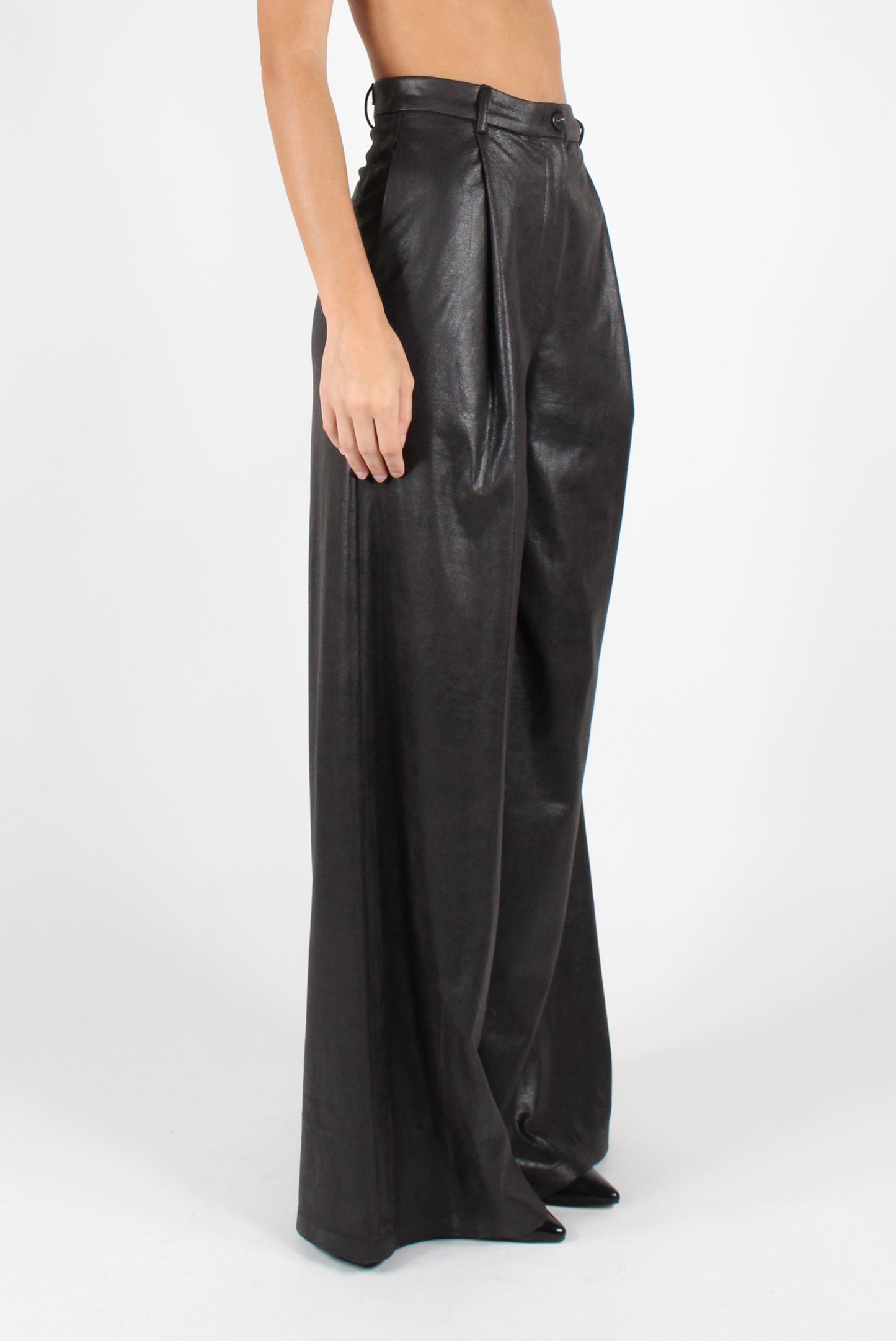 Faux Leather Palazzo Pants