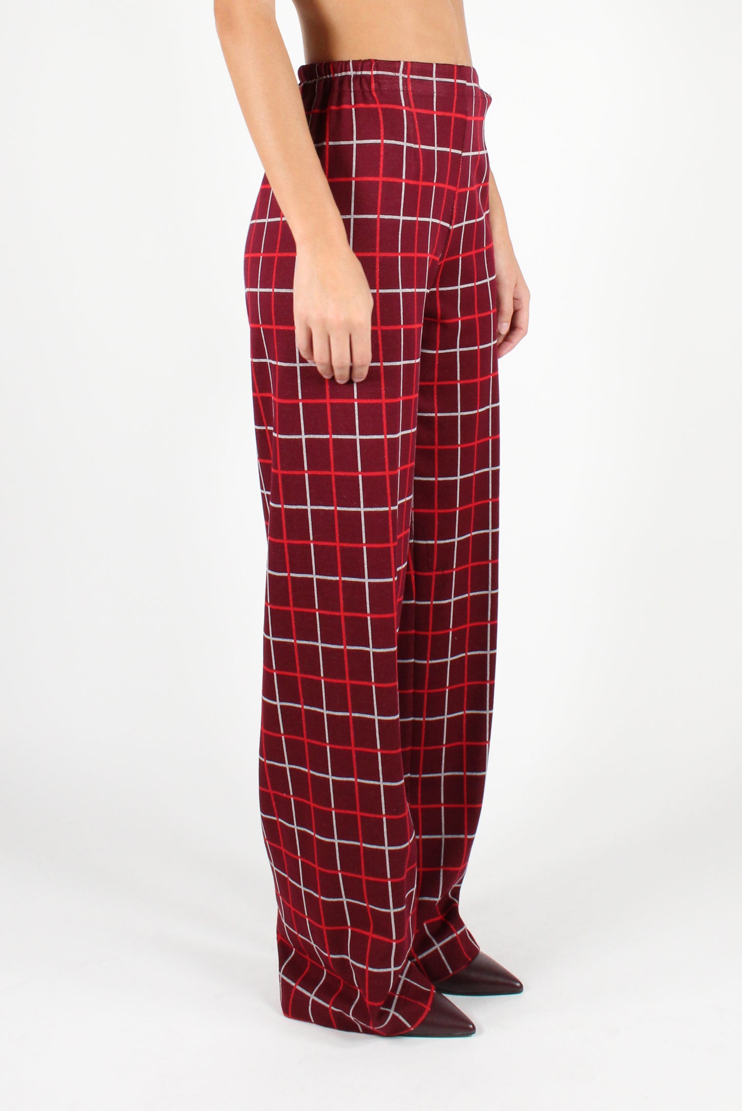 Checkered Straight Leg Pants