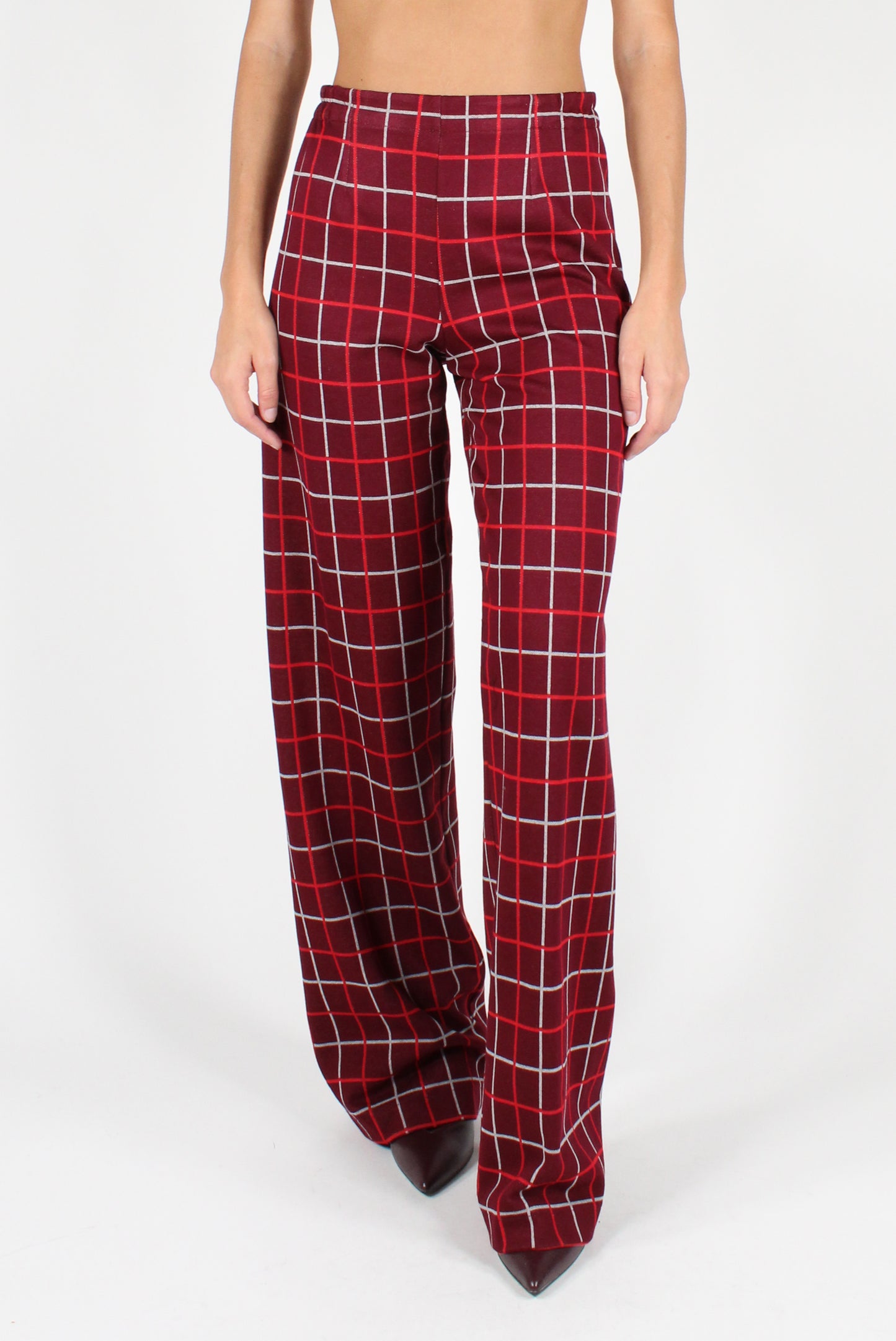 Checkered Straight Leg Pants