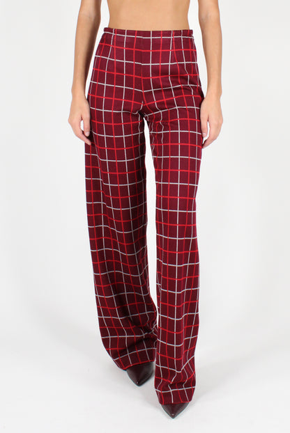 Checkered Straight Leg Pants