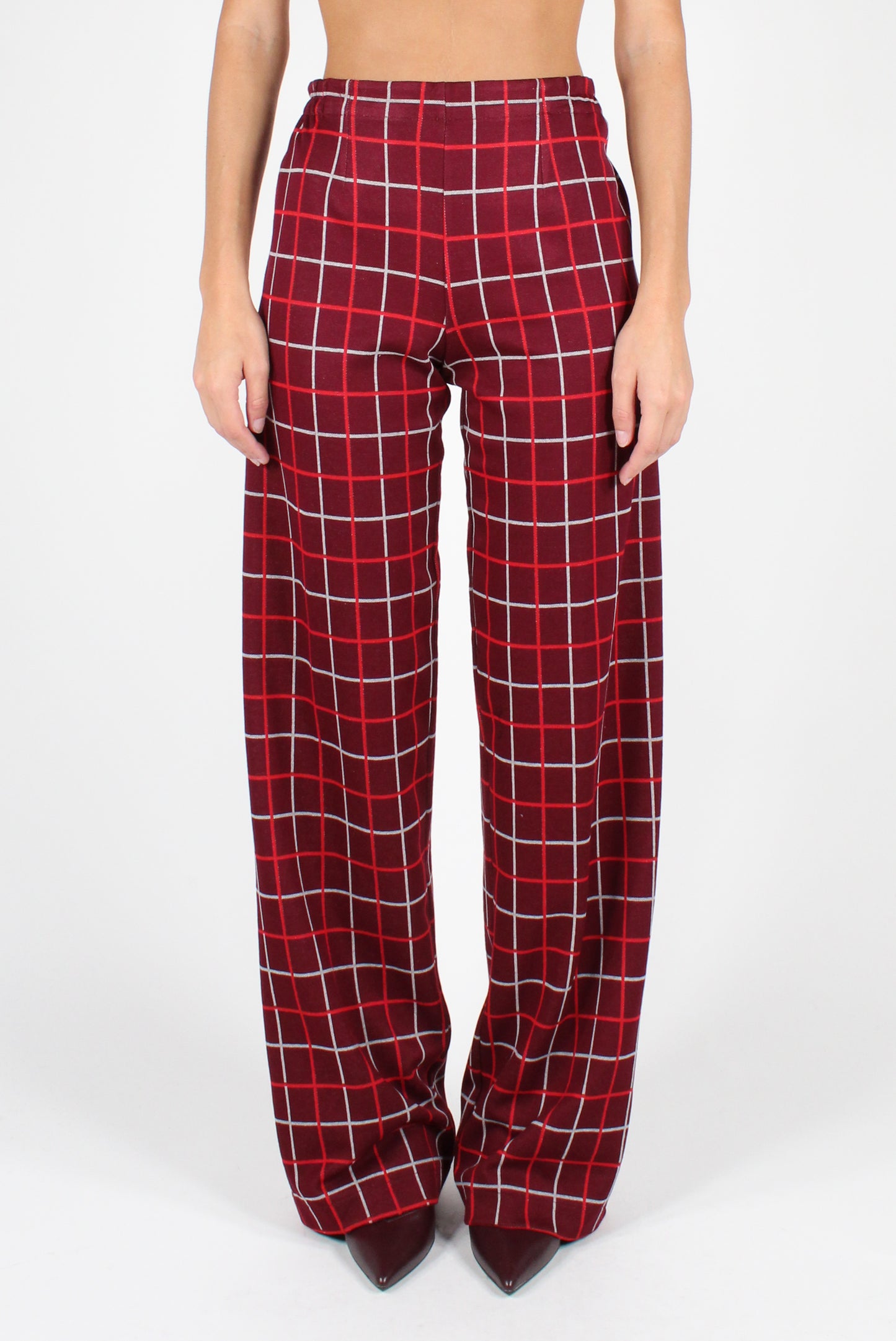 Checkered Straight Leg Pants