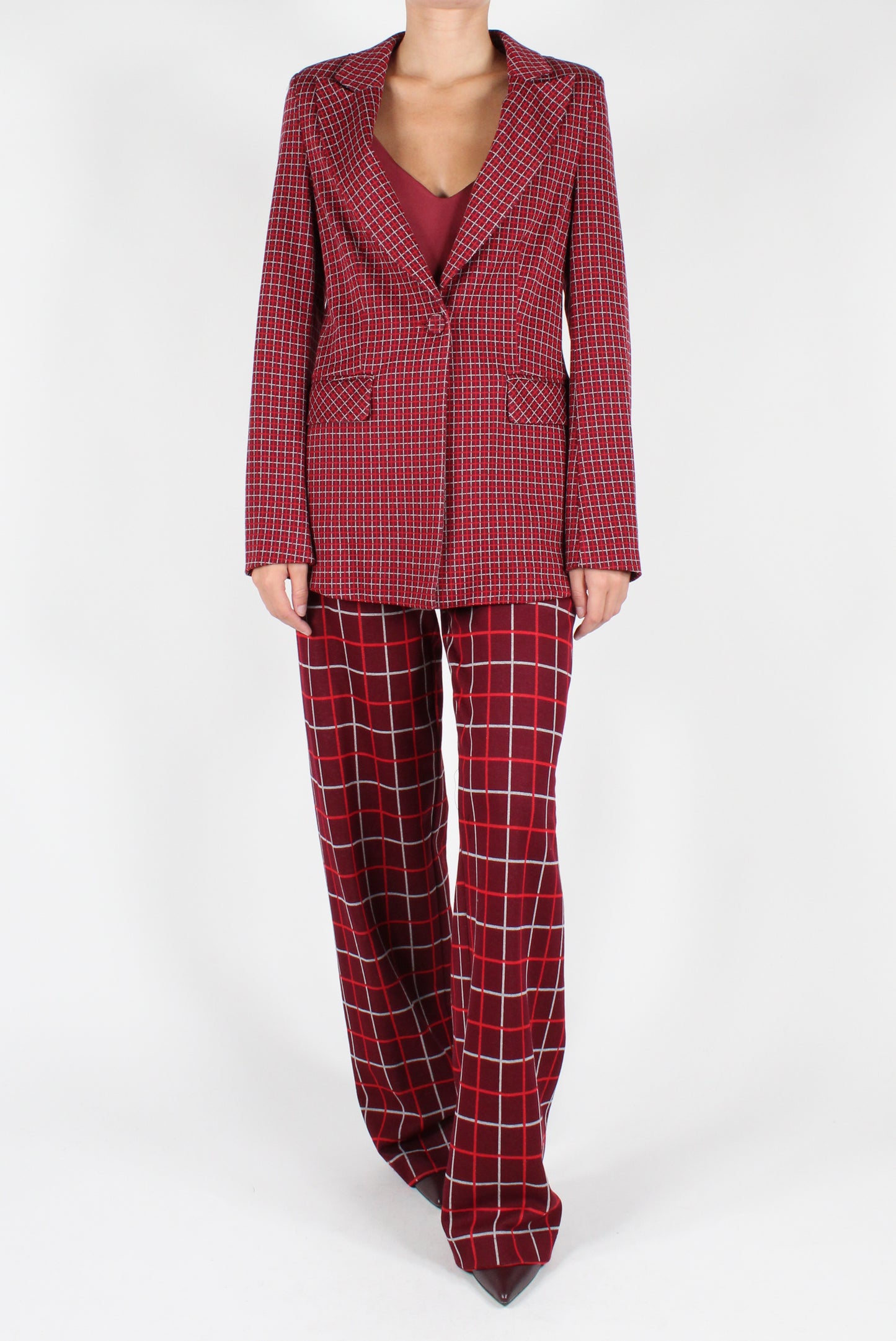 Checkered Straight Leg Pants