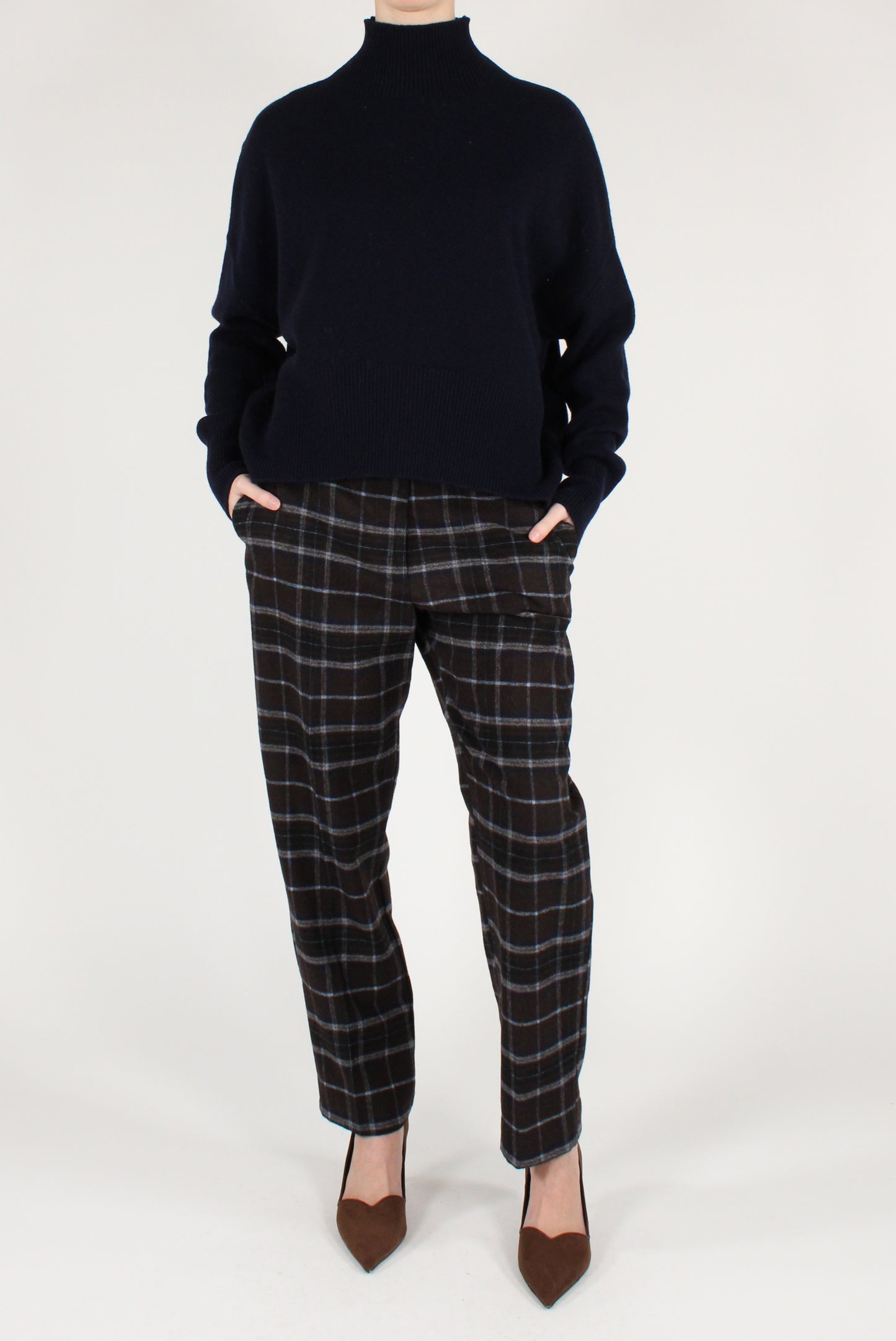 Checked Cigarette Pants