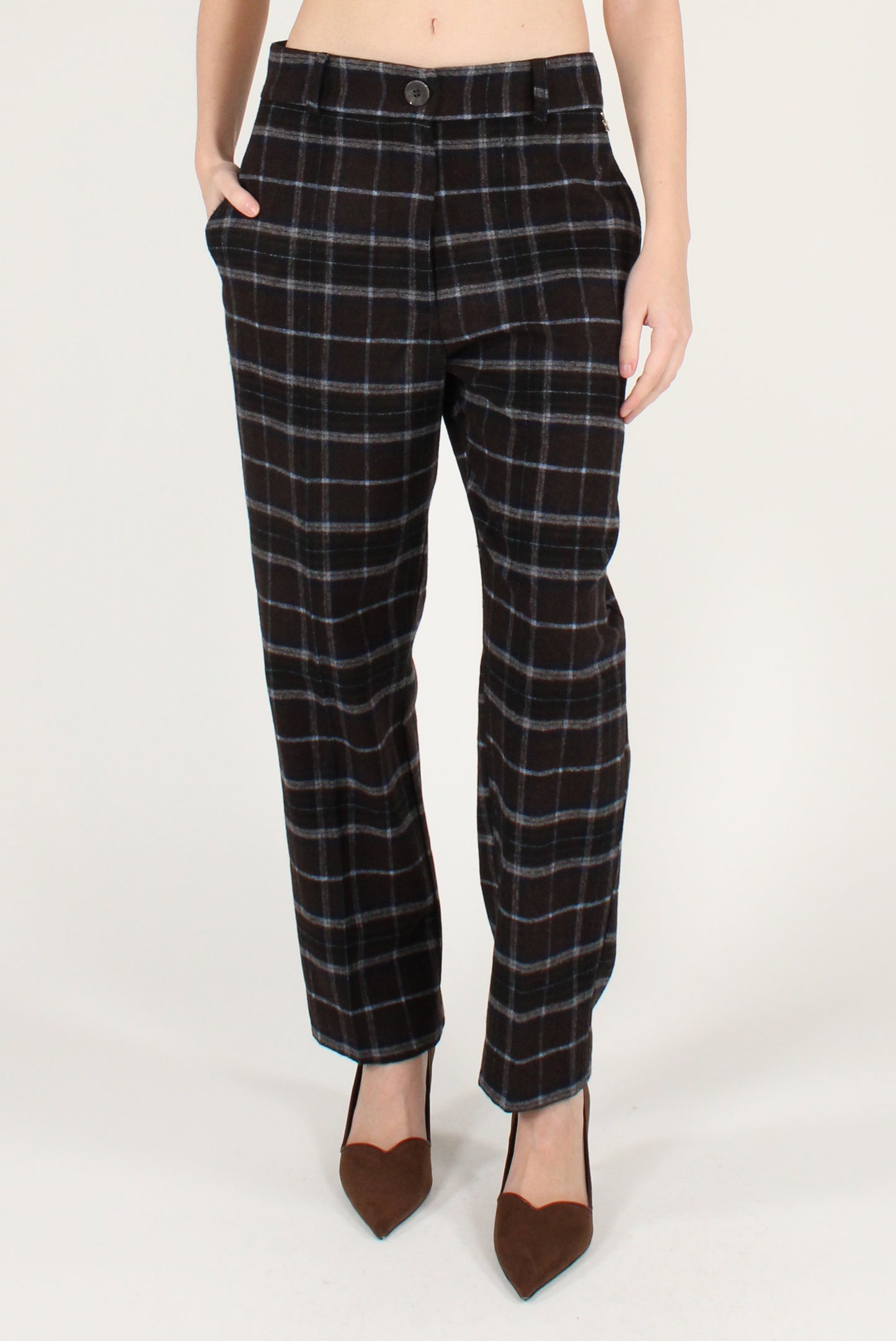 Checked Cigarette Pants
