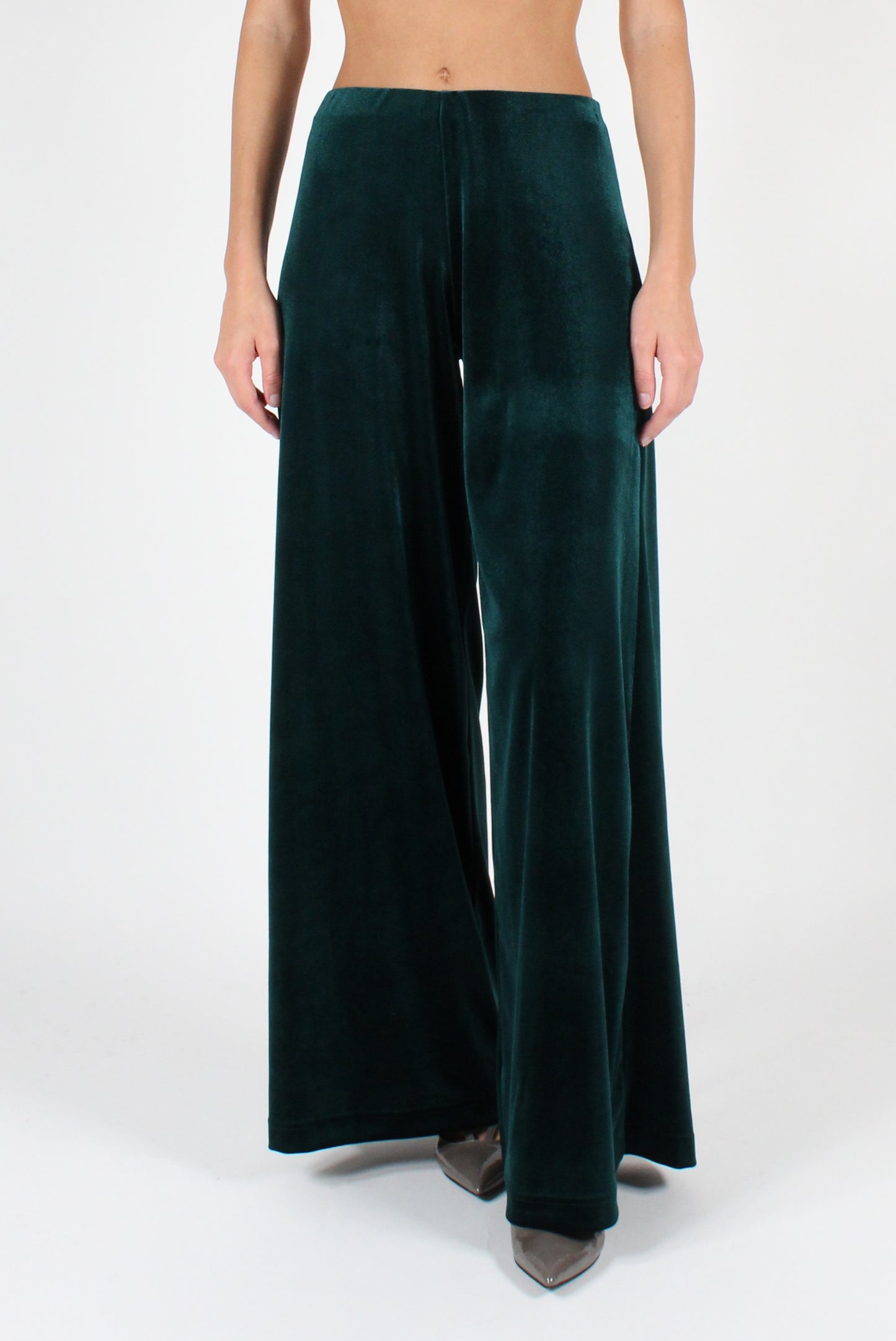 Velvet palazzo trousers