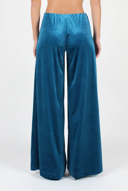 Velvet palazzo trousers