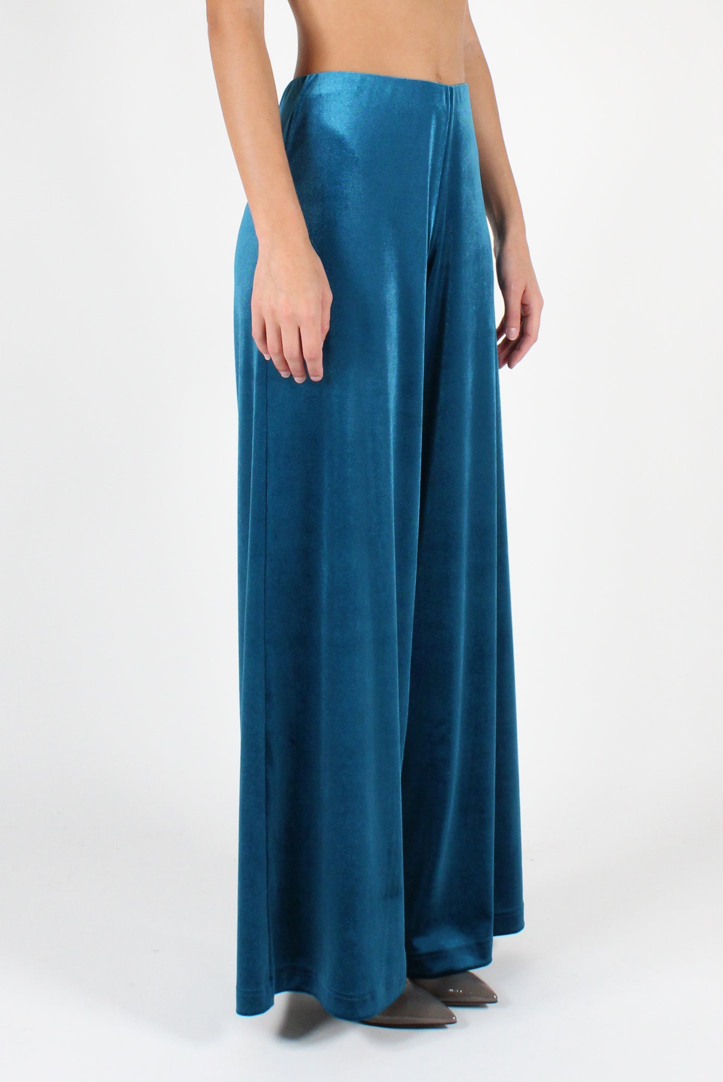 Velvet palazzo trousers