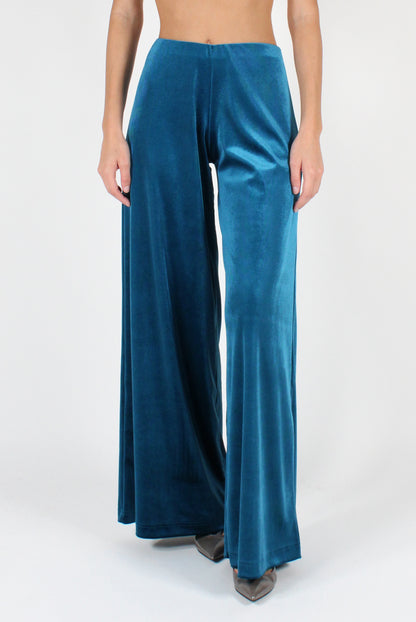 Velvet palazzo trousers