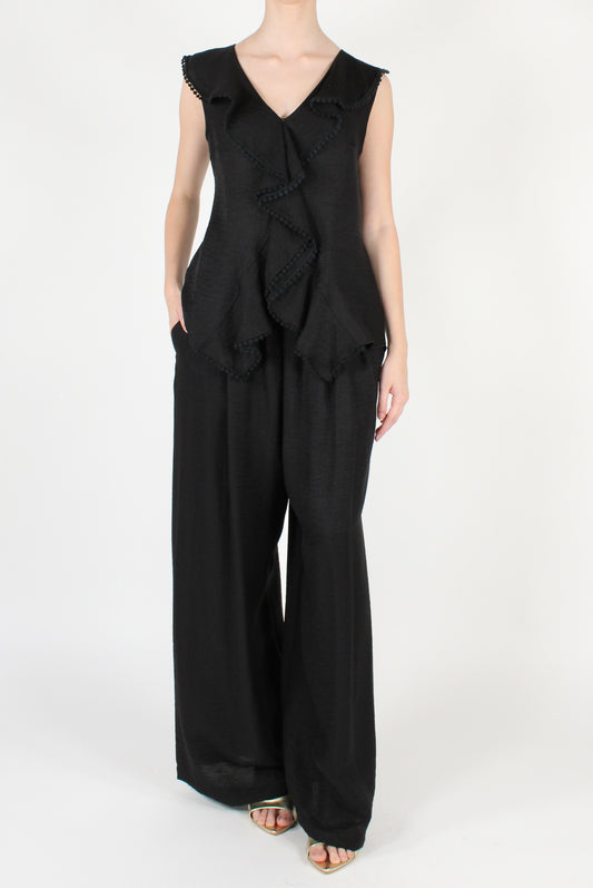 Sleeveless Top with Ruffles