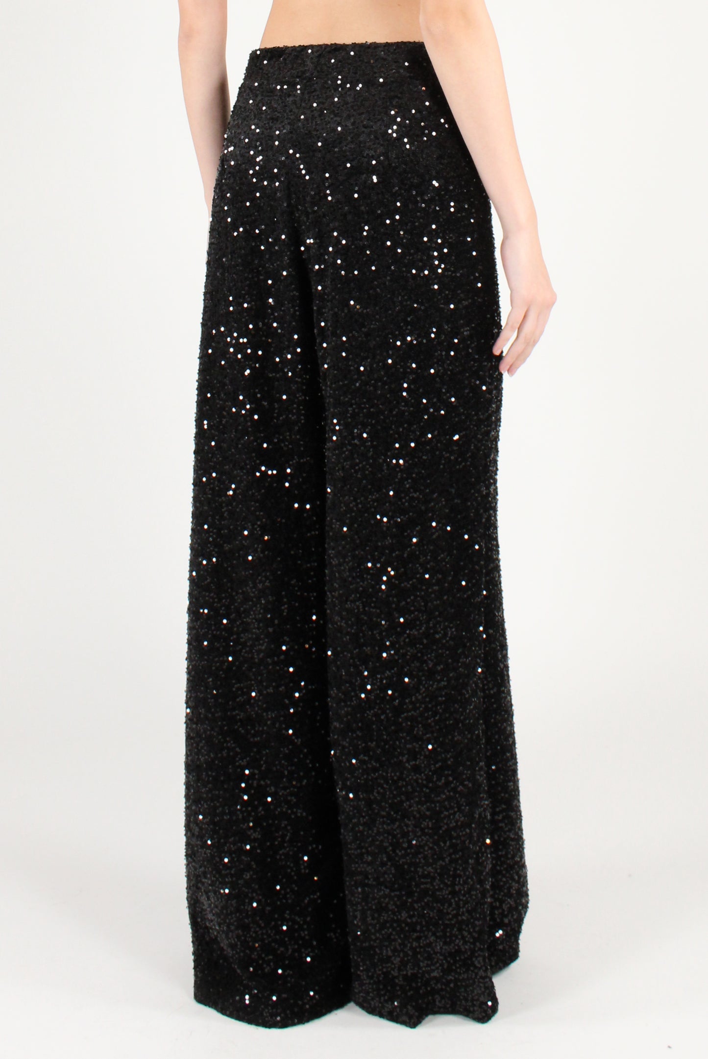 Velvet Palazzo Pants with Sequins