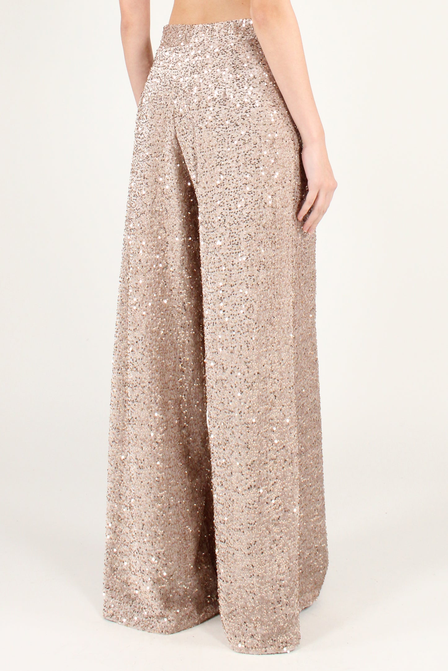Velvet Palazzo Pants with Sequins