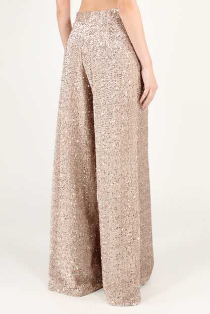 Velvet Palazzo Pants with Sequins