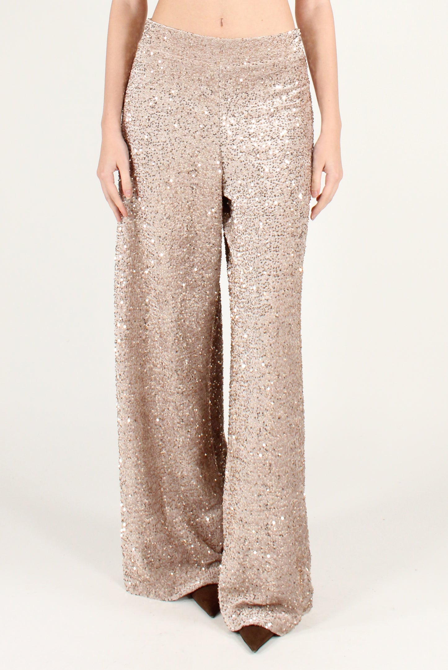 Velvet Palazzo Pants with Sequins