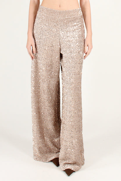 Velvet Palazzo Pants with Sequins