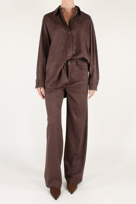 Camicia Over in Eco Camoscio
