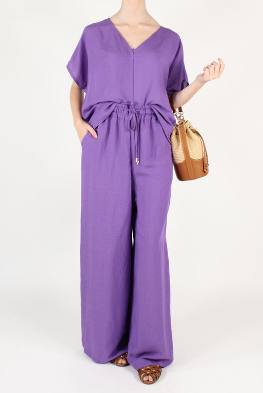 Oversized Viscose and Linen Blend Tunic